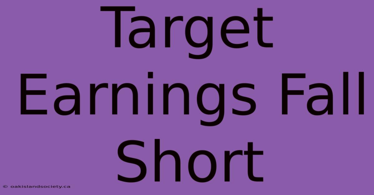 Target Earnings Fall Short