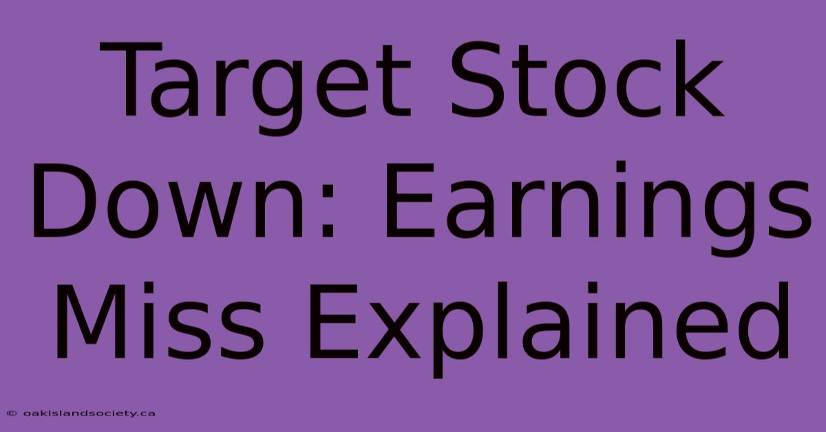 Target Stock Down: Earnings Miss Explained