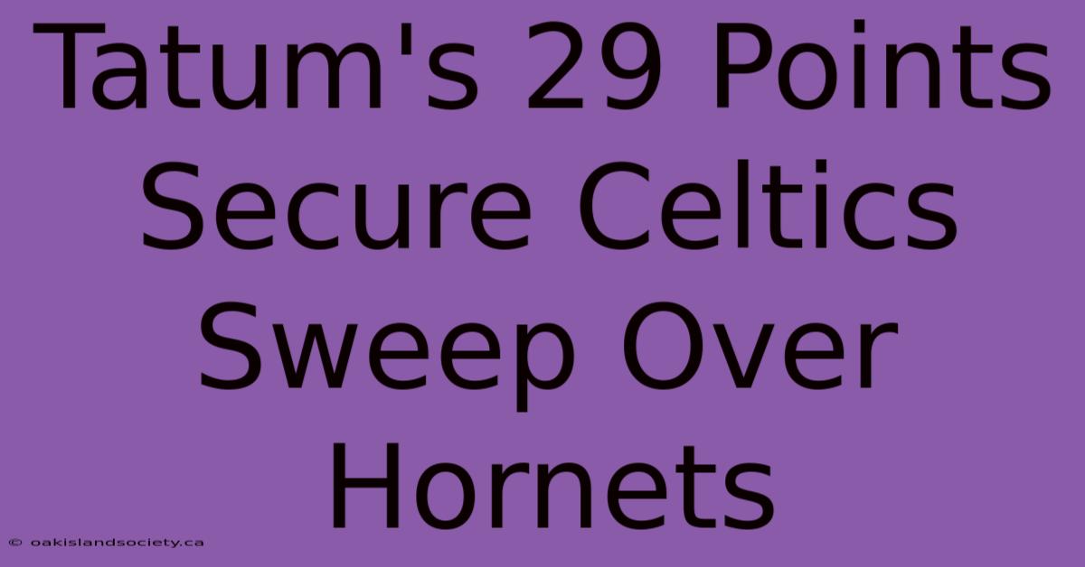 Tatum's 29 Points Secure Celtics Sweep Over Hornets