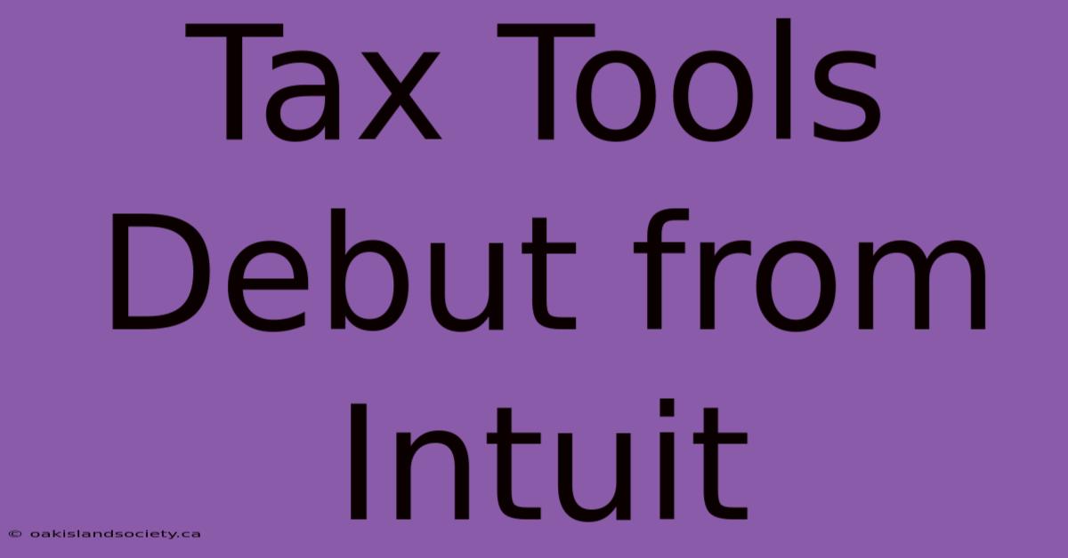 Tax Tools Debut From Intuit