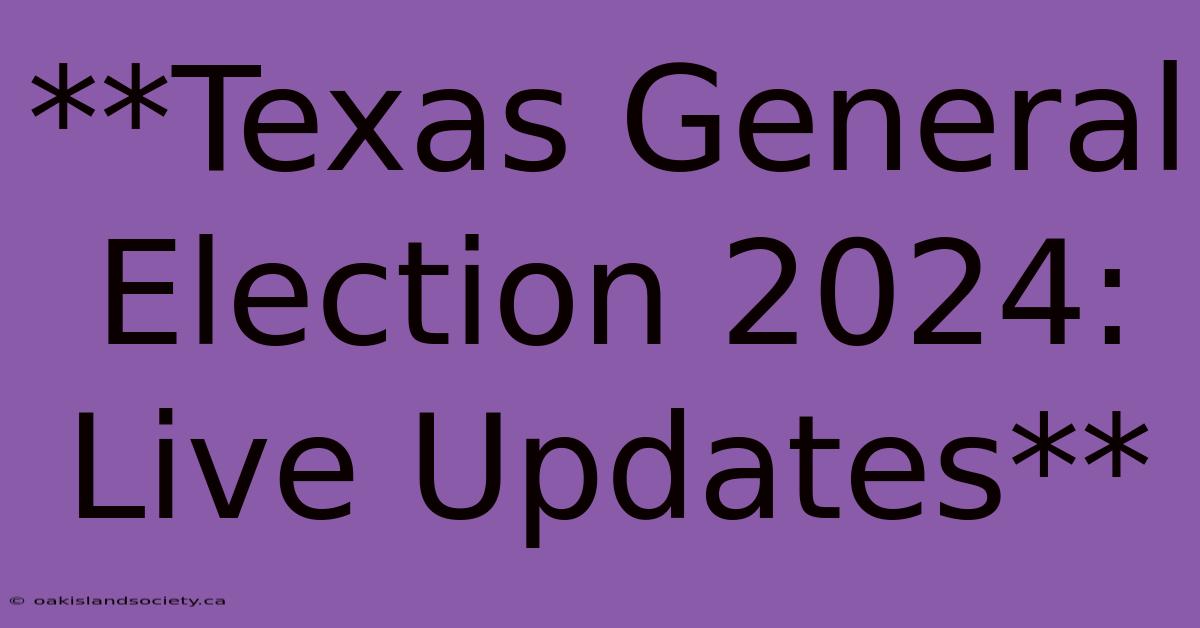 **Texas General Election 2024: Live Updates**