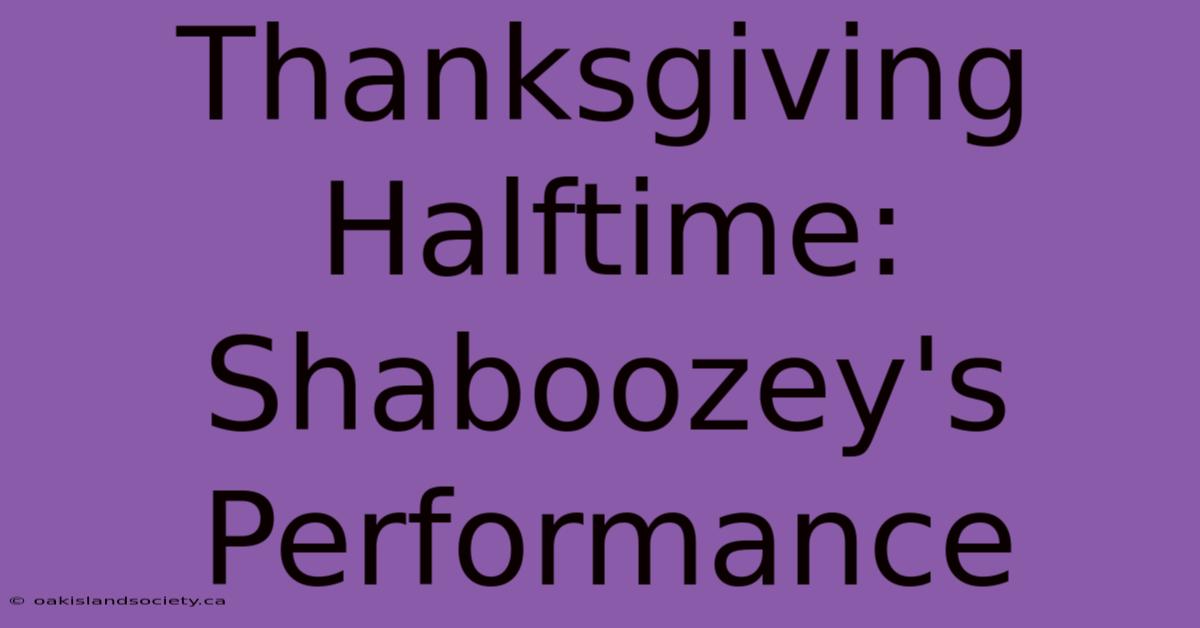 Thanksgiving Halftime: Shaboozey's Performance