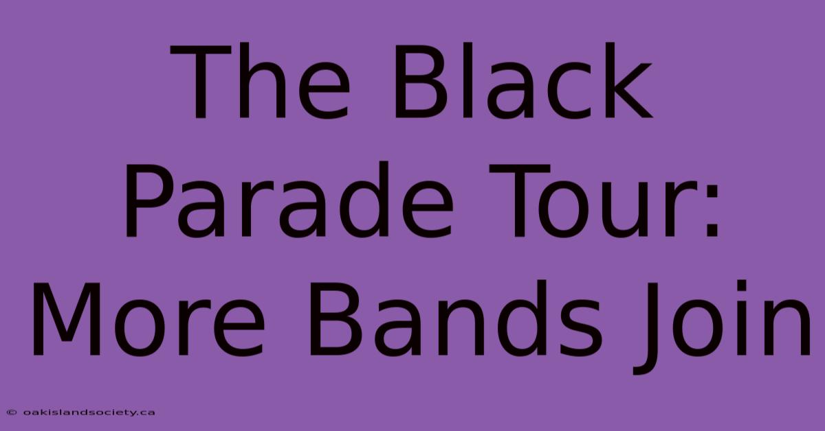 The Black Parade Tour: More Bands Join 