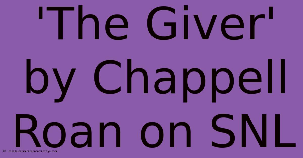 'The Giver' By Chappell Roan On SNL 