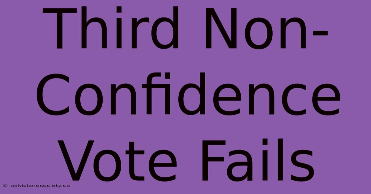 Third Non-Confidence Vote Fails