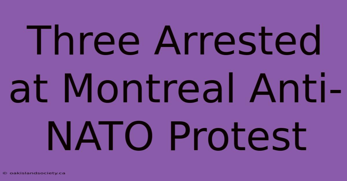 Three Arrested At Montreal Anti-NATO Protest