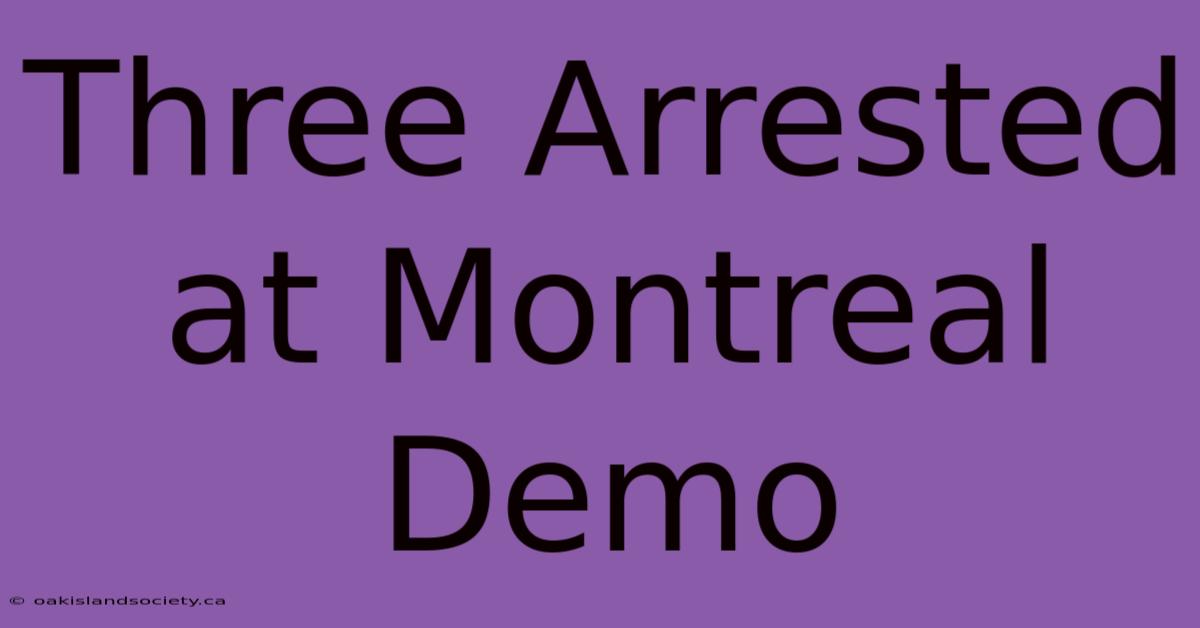 Three Arrested At Montreal Demo