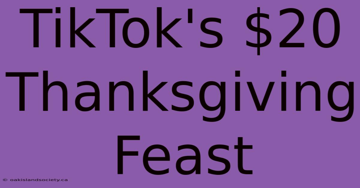 TikTok's $20 Thanksgiving Feast