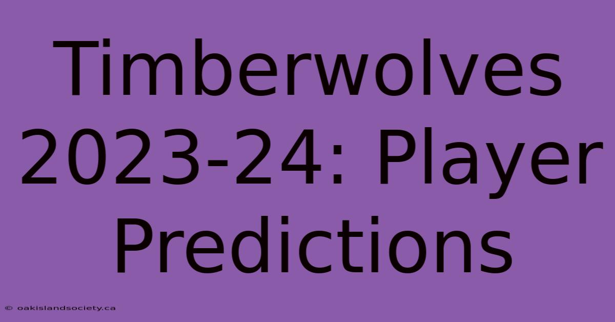 Timberwolves 2023-24: Player Predictions