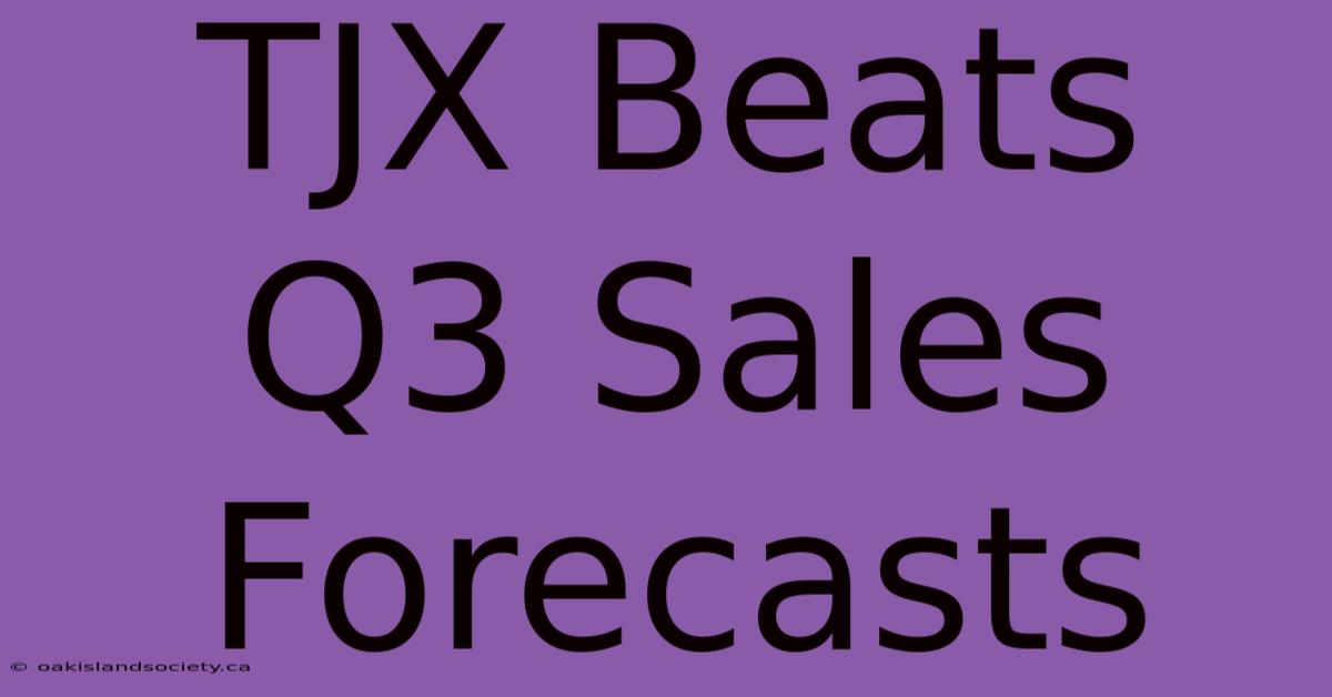 TJX Beats Q3 Sales Forecasts