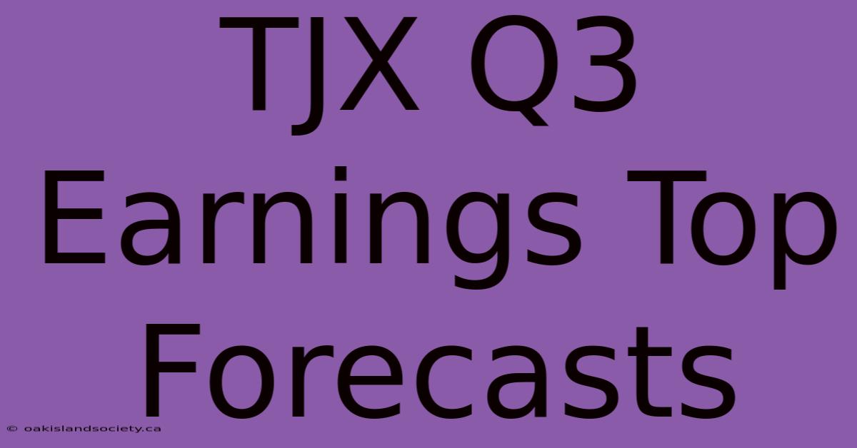 TJX Q3 Earnings Top Forecasts