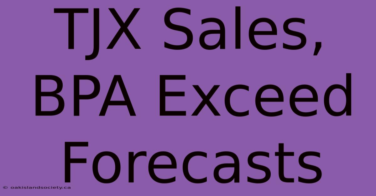 TJX Sales, BPA Exceed Forecasts