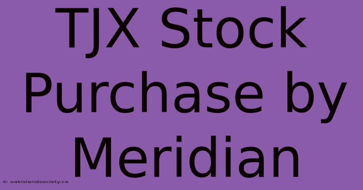 TJX Stock Purchase By Meridian