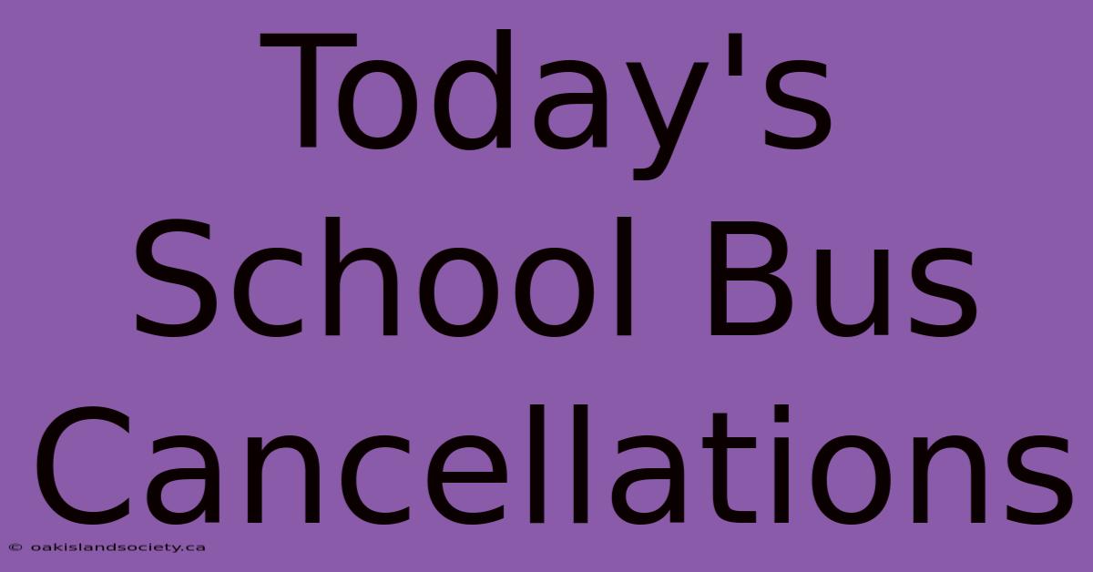 Today's School Bus Cancellations