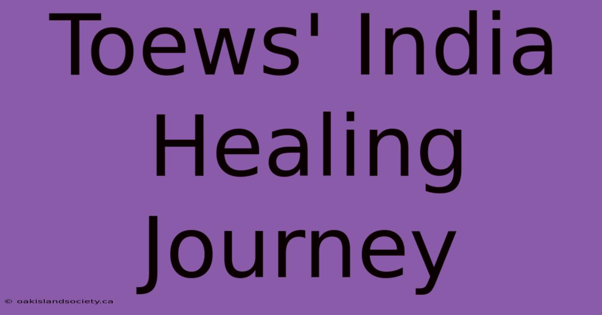 Toews' India Healing Journey