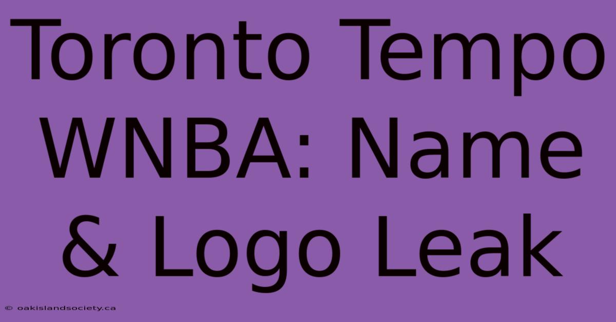 Toronto Tempo WNBA: Name & Logo Leak