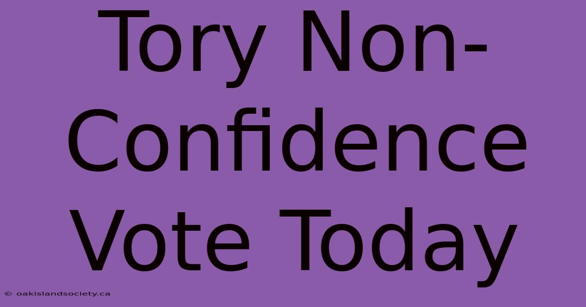 Tory Non-Confidence Vote Today