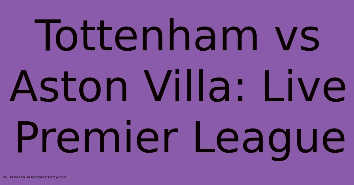 Tottenham Vs Aston Villa: Live Premier League