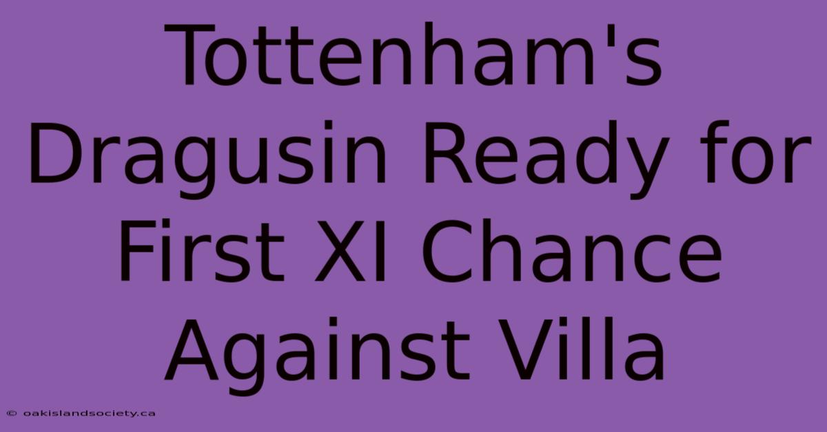 Tottenham's Dragusin Ready For First XI Chance Against Villa