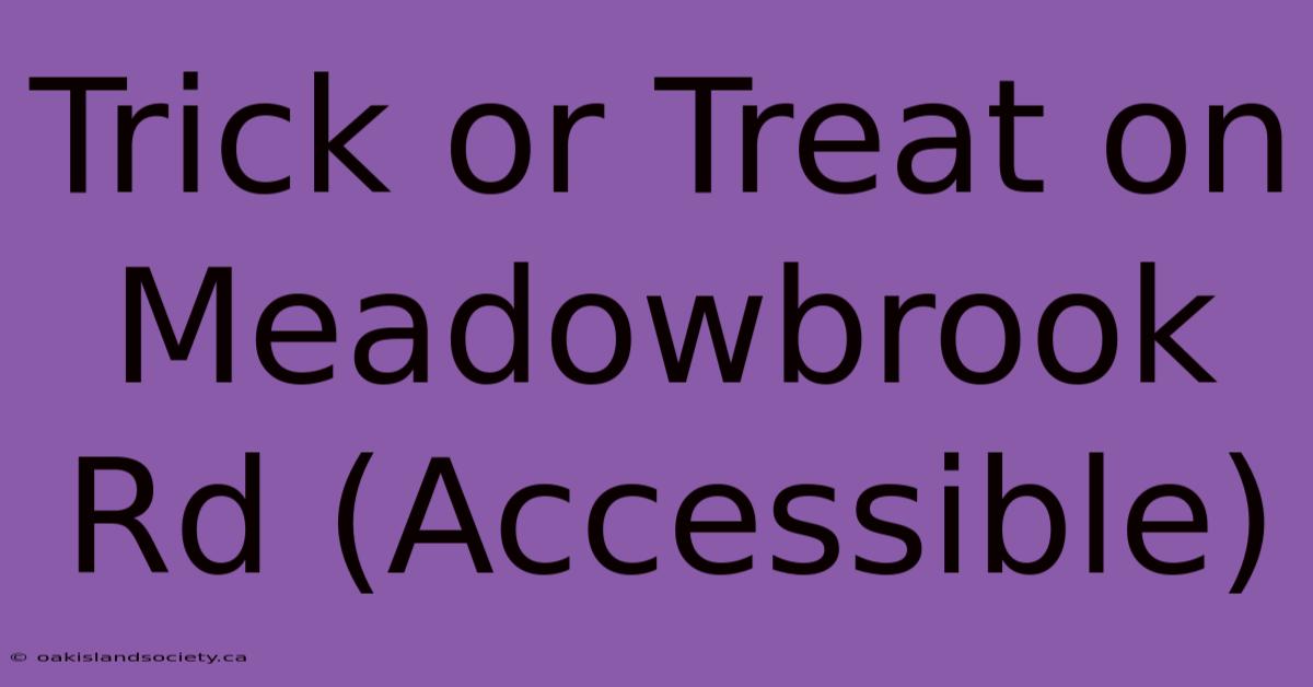 Trick Or Treat On Meadowbrook Rd (Accessible)