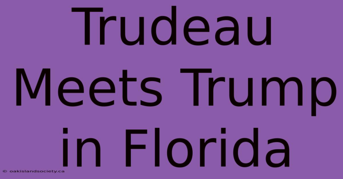 Trudeau Meets Trump In Florida