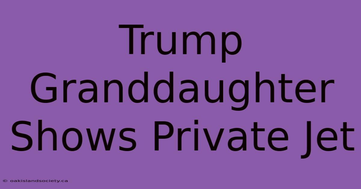 Trump Granddaughter Shows Private Jet