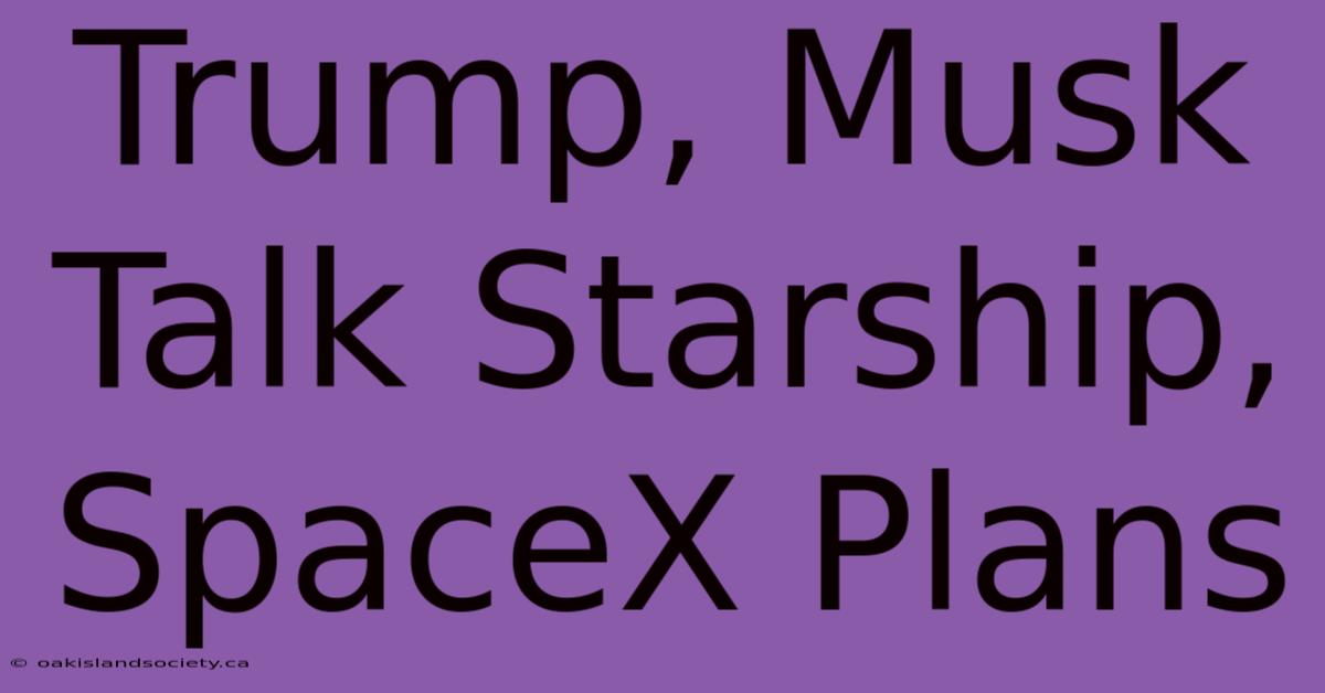 Trump, Musk Talk Starship, SpaceX Plans