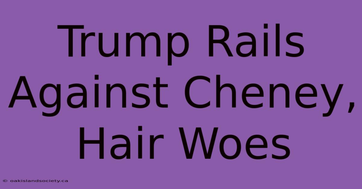 Trump Rails Against Cheney, Hair Woes