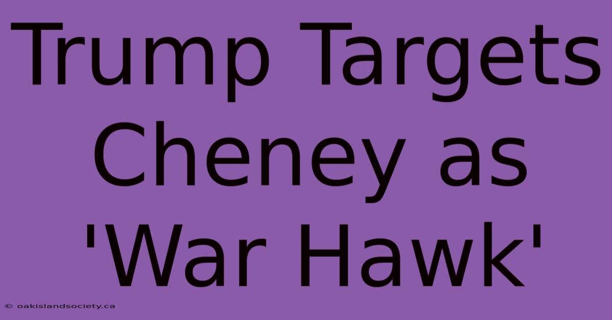 Trump Targets Cheney As 'War Hawk'