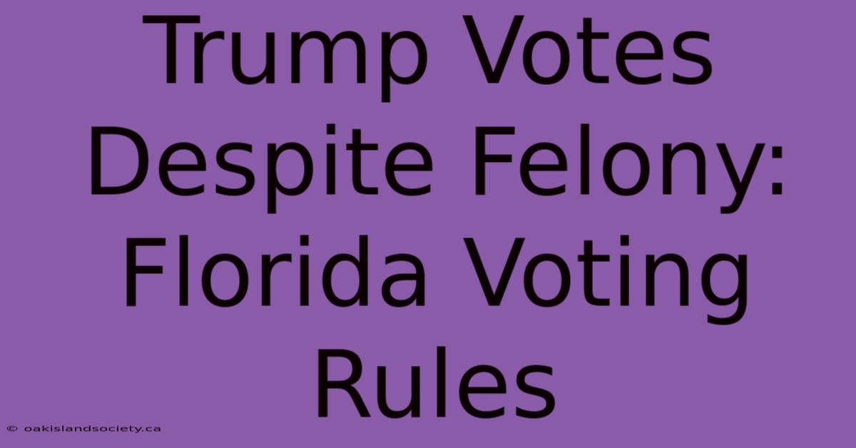 Trump Votes Despite Felony: Florida Voting Rules 