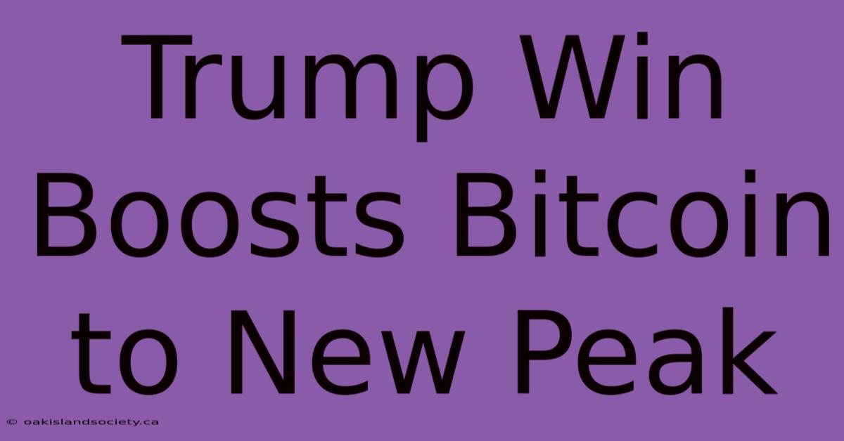 Trump Win Boosts Bitcoin To New Peak 