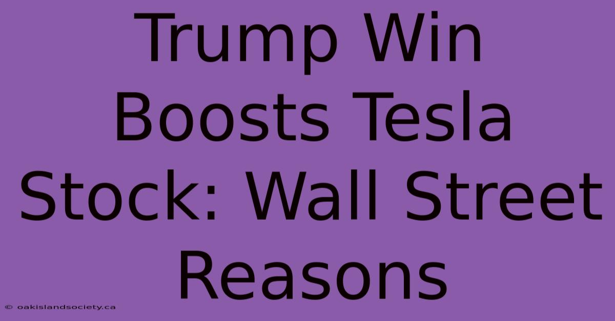 Trump Win Boosts Tesla Stock: Wall Street Reasons