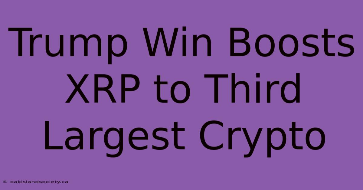 Trump Win Boosts XRP To Third Largest Crypto