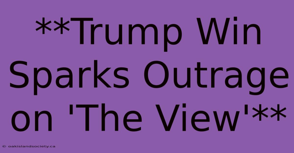 **Trump Win Sparks Outrage On 'The View'** 