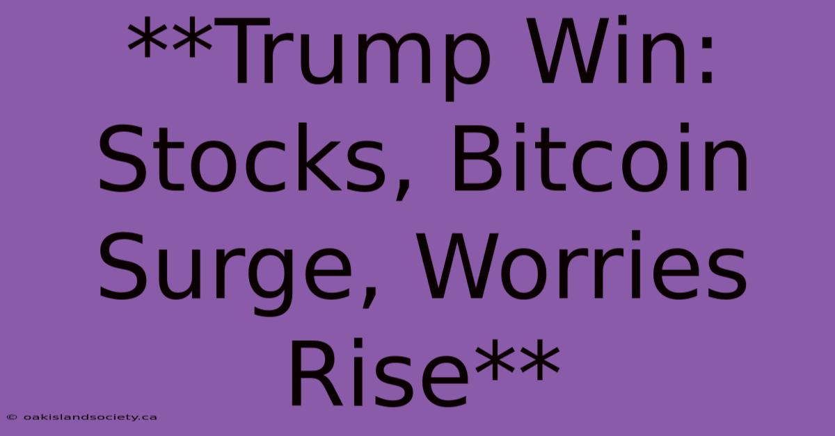 **Trump Win: Stocks, Bitcoin Surge, Worries Rise**