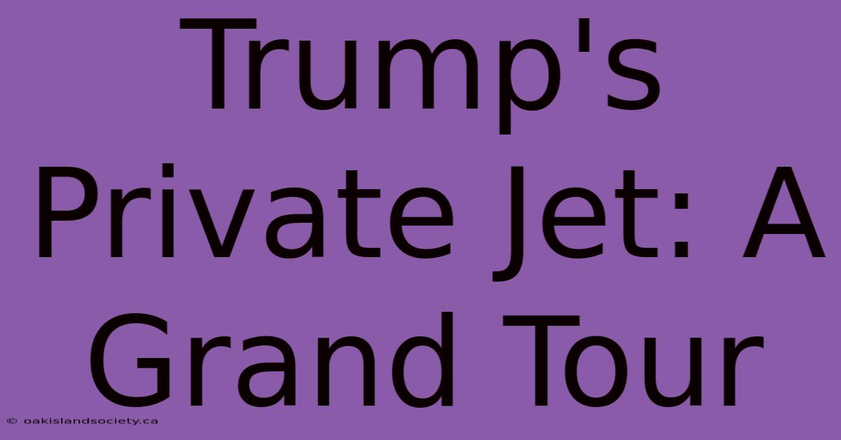 Trump's Private Jet: A Grand Tour