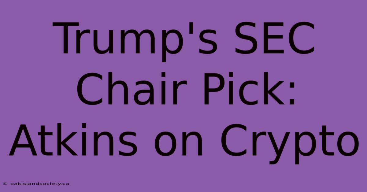 Trump's SEC Chair Pick: Atkins On Crypto