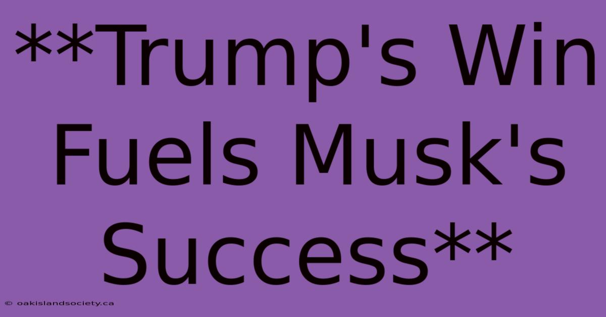 **Trump's Win Fuels Musk's Success** 