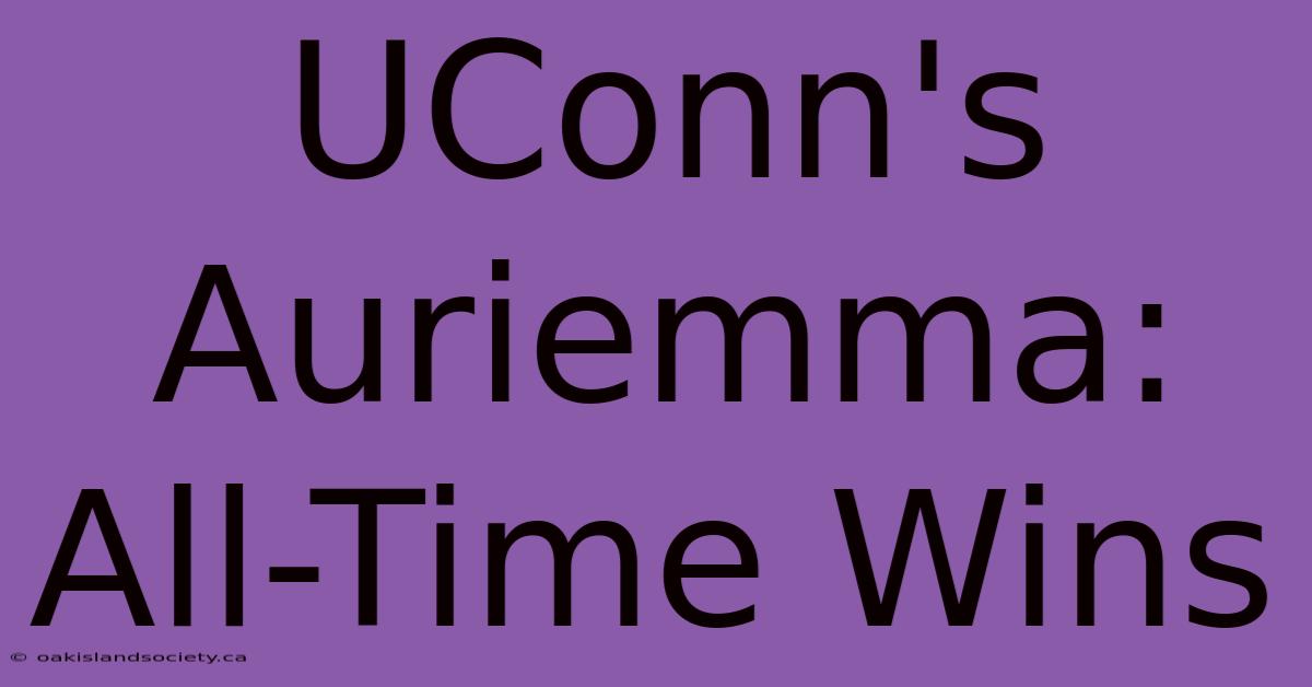 UConn's Auriemma: All-Time Wins