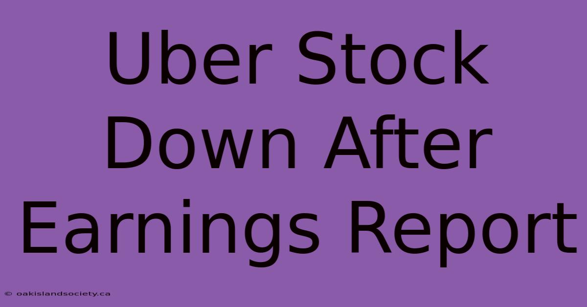 Uber Stock Down After Earnings Report 