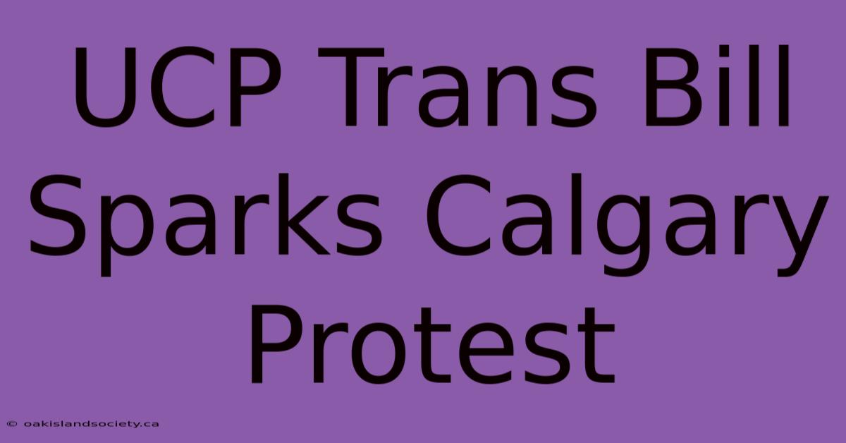 UCP Trans Bill Sparks Calgary Protest