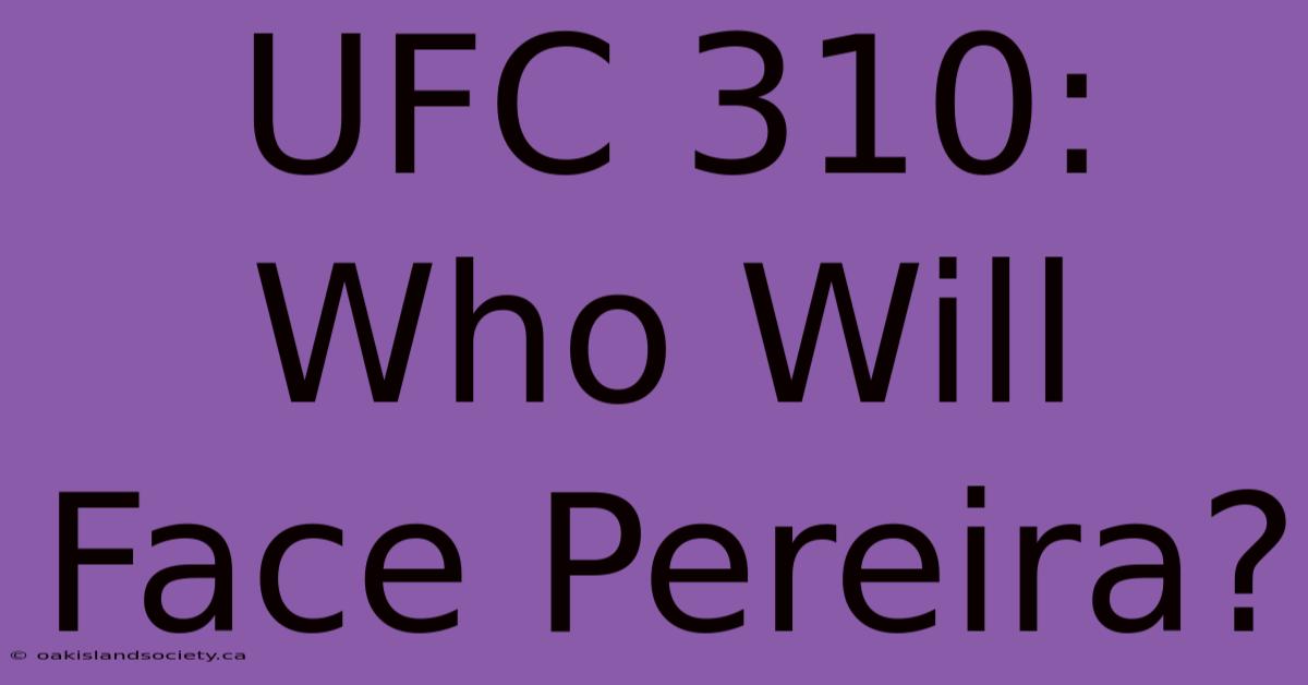 UFC 310: Who Will Face Pereira? 