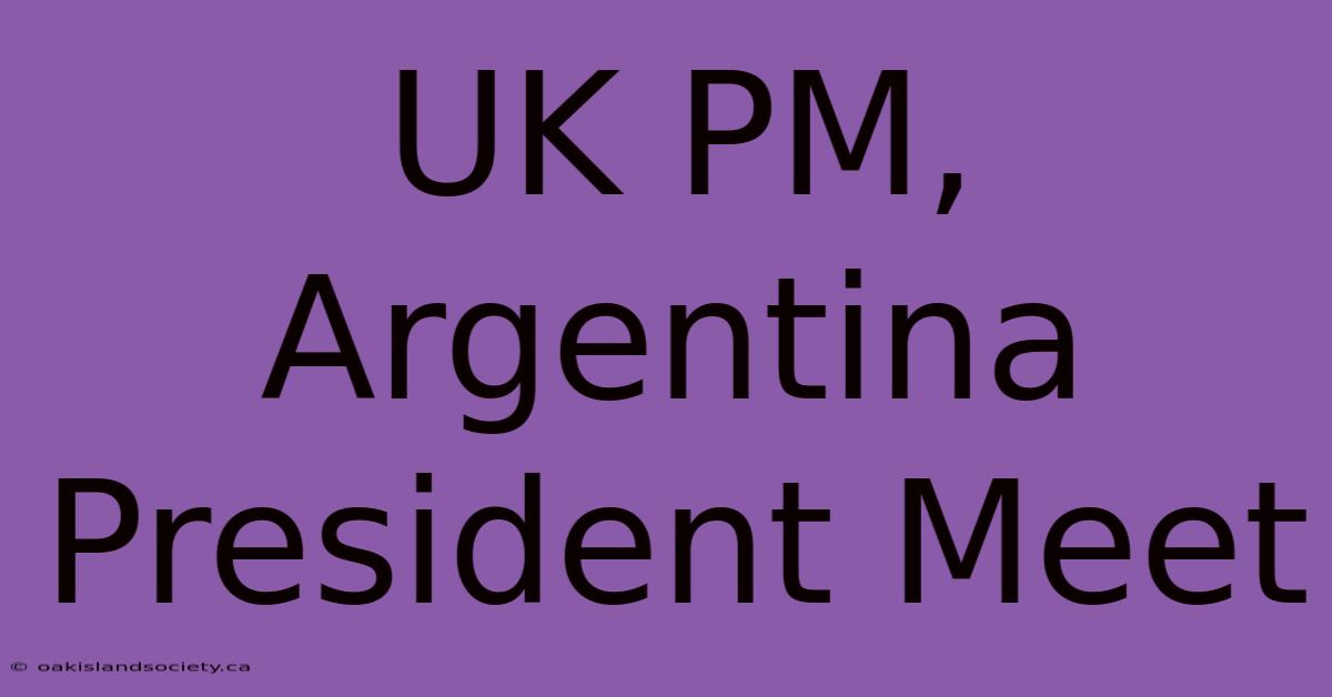 UK PM, Argentina President Meet