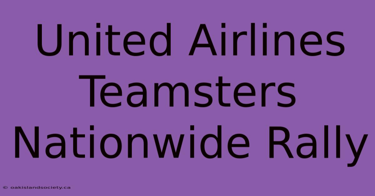 United Airlines Teamsters Nationwide Rally