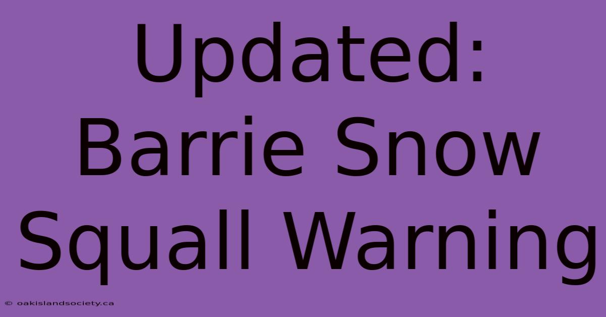 Updated: Barrie Snow Squall Warning