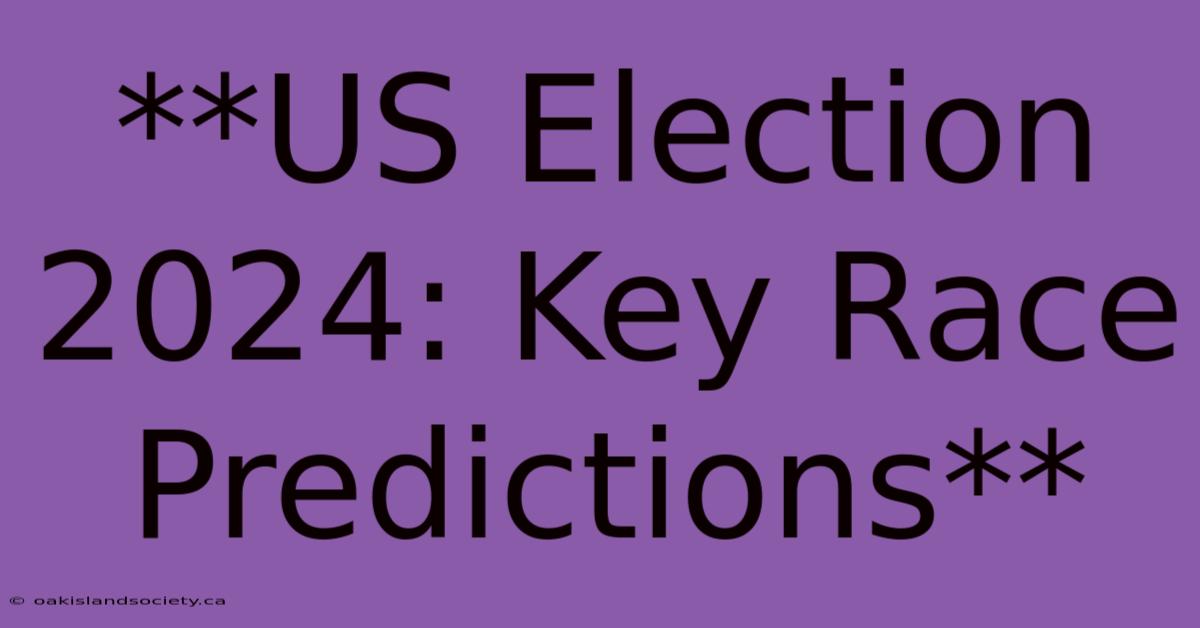 **US Election 2024: Key Race Predictions**