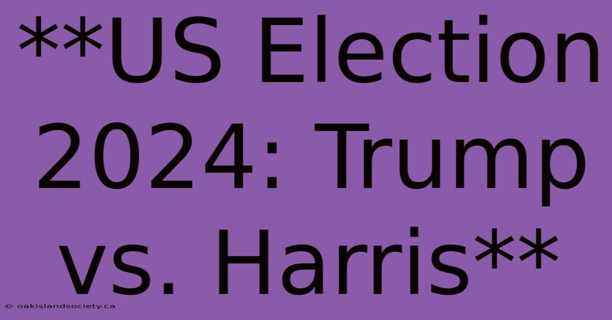 **US Election 2024: Trump Vs. Harris**