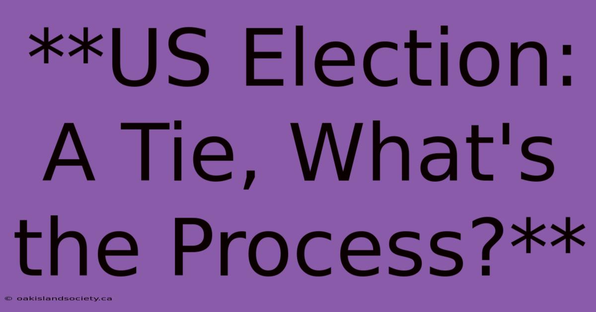 **US Election:  A Tie, What's The Process?**