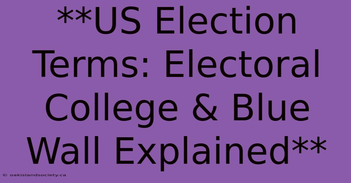 **US Election Terms: Electoral College & Blue Wall Explained**