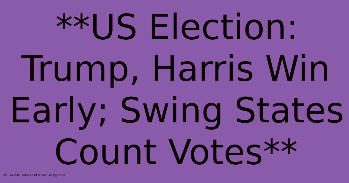 **US Election: Trump, Harris Win Early; Swing States Count Votes**